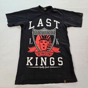 Last Kings Kingin Black Short Sleeve Cotton T-shirt Women's Long Fit M